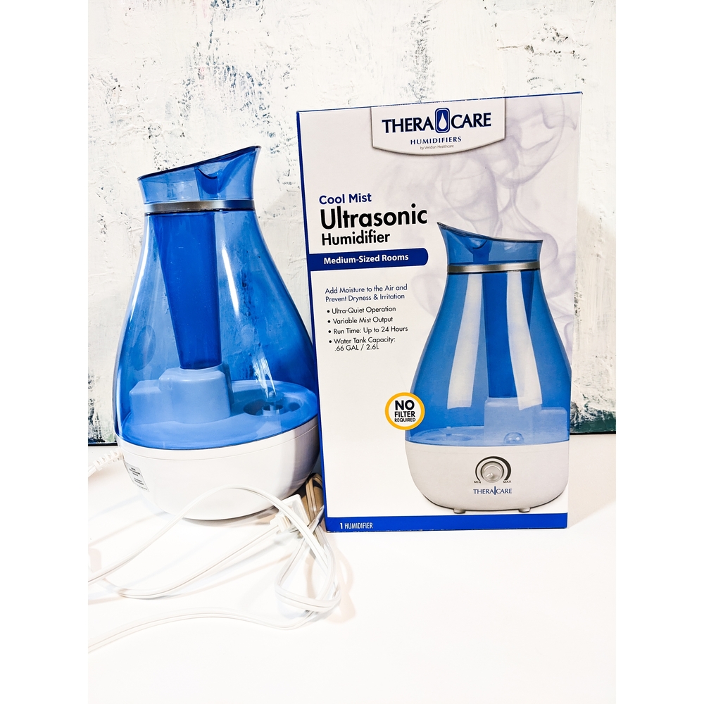 Blue and White Humidifier Ultrasonic Cool Mist Capacity 2.6 L Medium size Room